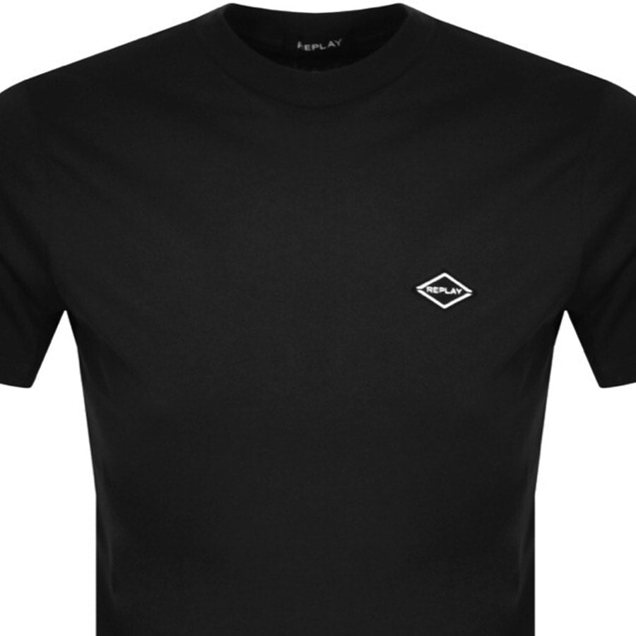 Alternative Image for ProductReplay Logo Crew Neck T Shirt Black2