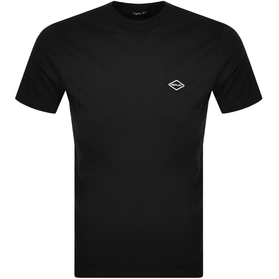 Alternative Image for ProductReplay Logo Crew Neck T Shirt Black1