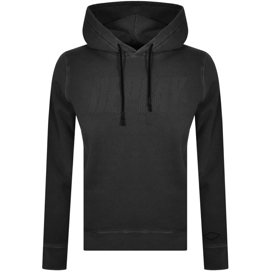 Alternative Image for ProductReplay Logo Hoodie Grey1