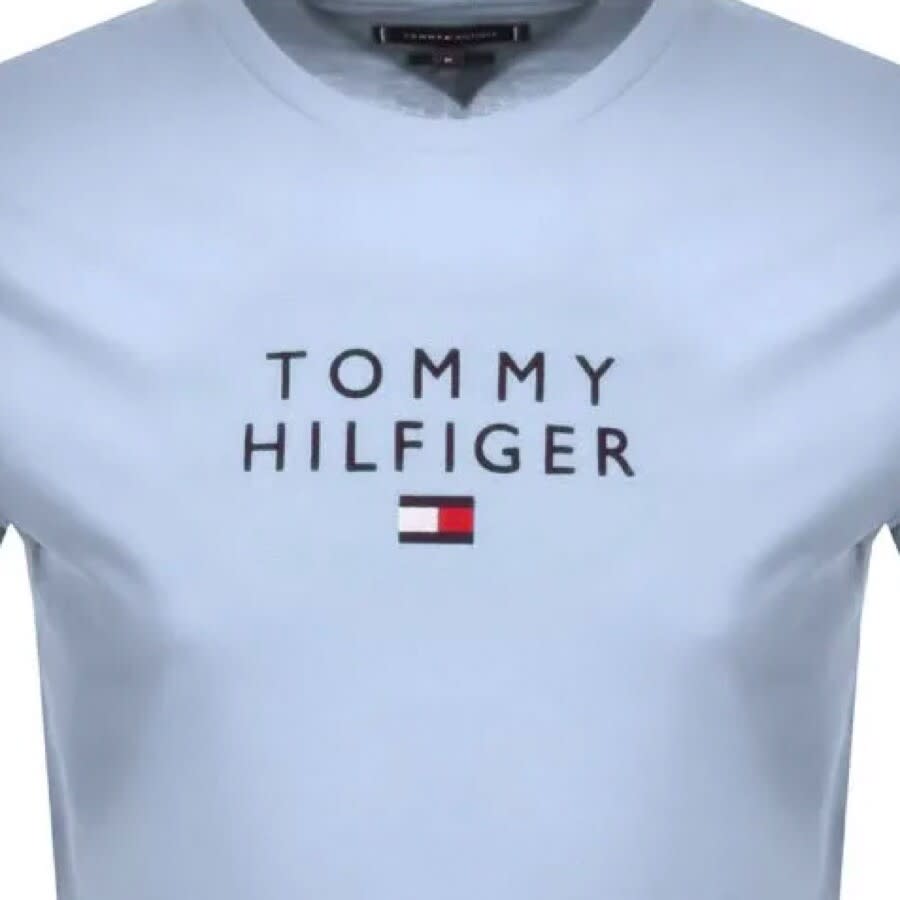Alternative Image for ProductTommy Hilfiger Stacked Flag Logo T Shirt Blue3