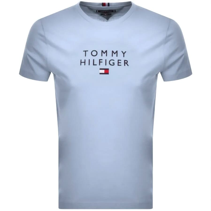 Alternative Image for ProductTommy Hilfiger Stacked Flag Logo T Shirt Blue1
