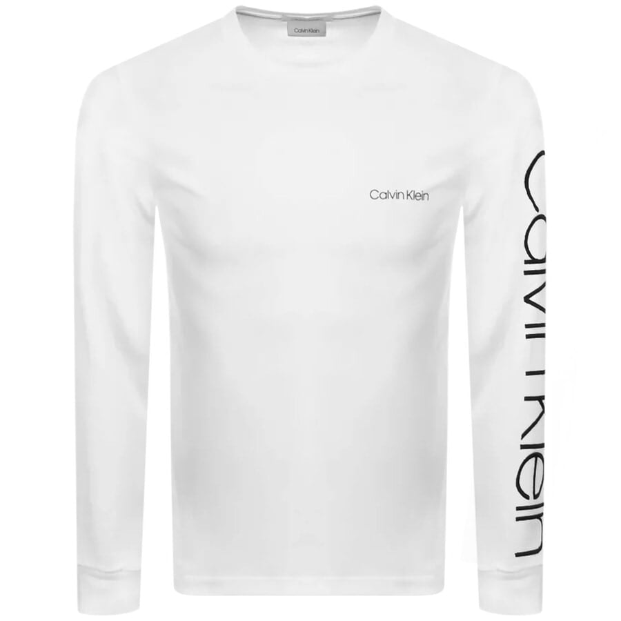 Calvin Klein arm logo long sleeve t-shirt in white, ASOS