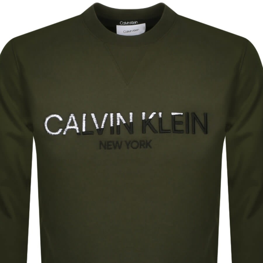 Alternative Image for ProductCalvin Klein Logo Crew Neck Sweatshirt Green2