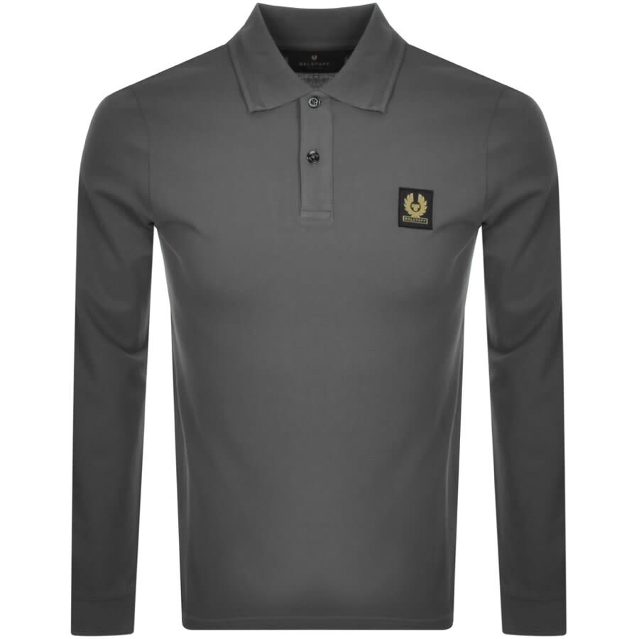 Alternative Image for ProductBelstaff Logo Long Sleeved Polo T Shirt Grey1