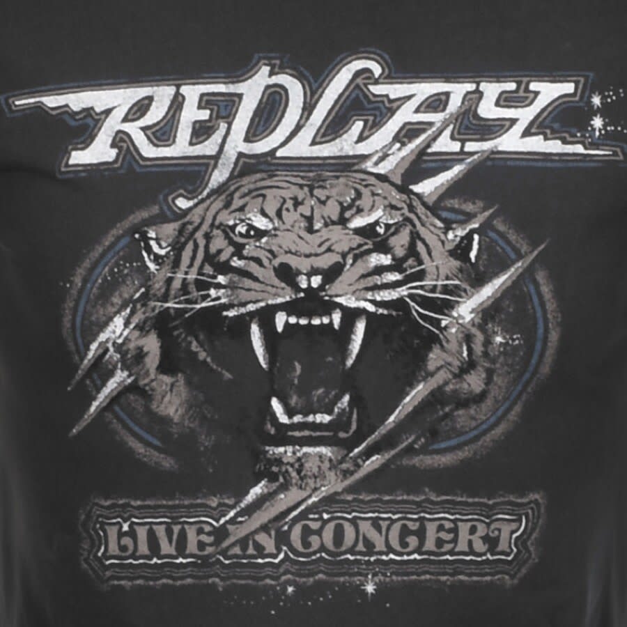 Alternative Image for ProductReplay Logo Crew Neck T Shirt Grey3