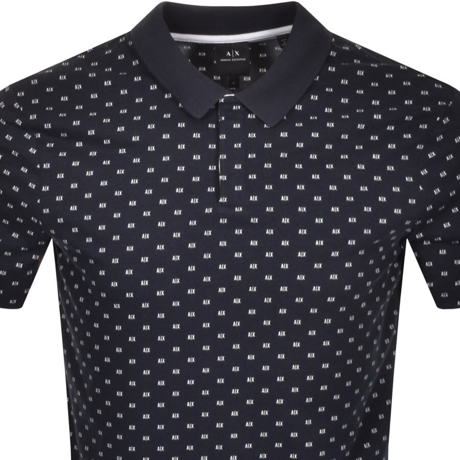 Alternative Image for ProductArmani Exchange Logo Polo T Shirt Navy2