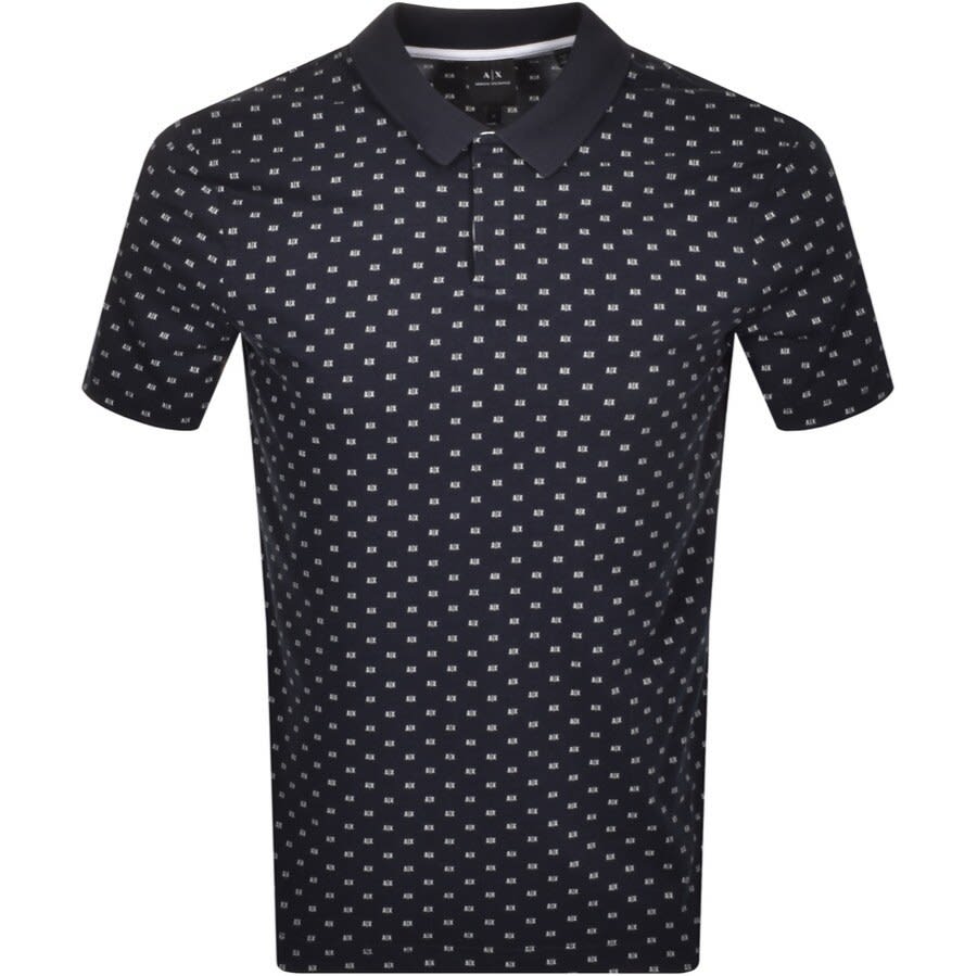 Alternative Image for ProductArmani Exchange Logo Polo T Shirt Navy1