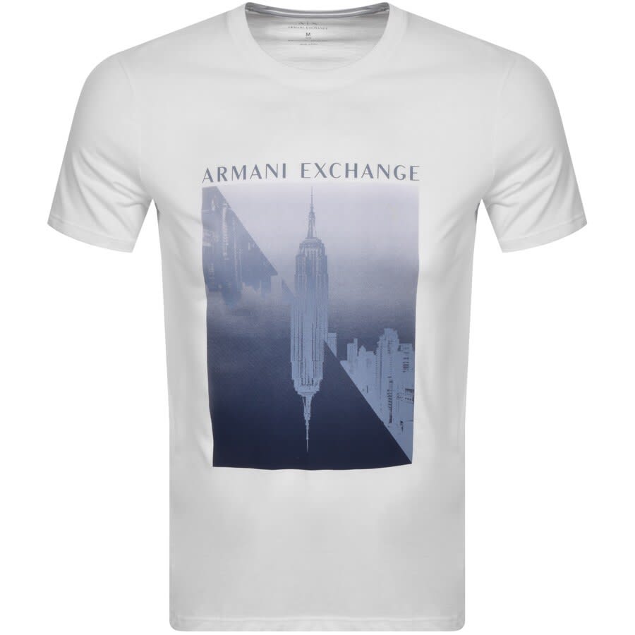 Alternative Image for ProductArmani Exchange Crew Neck Logo T Shirt White1