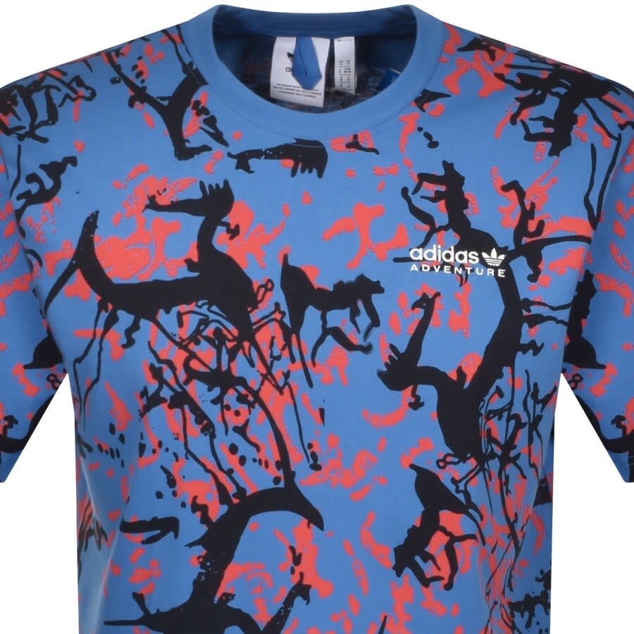 Alternative Image for Productadidas Originals Print T Shirt Blue2