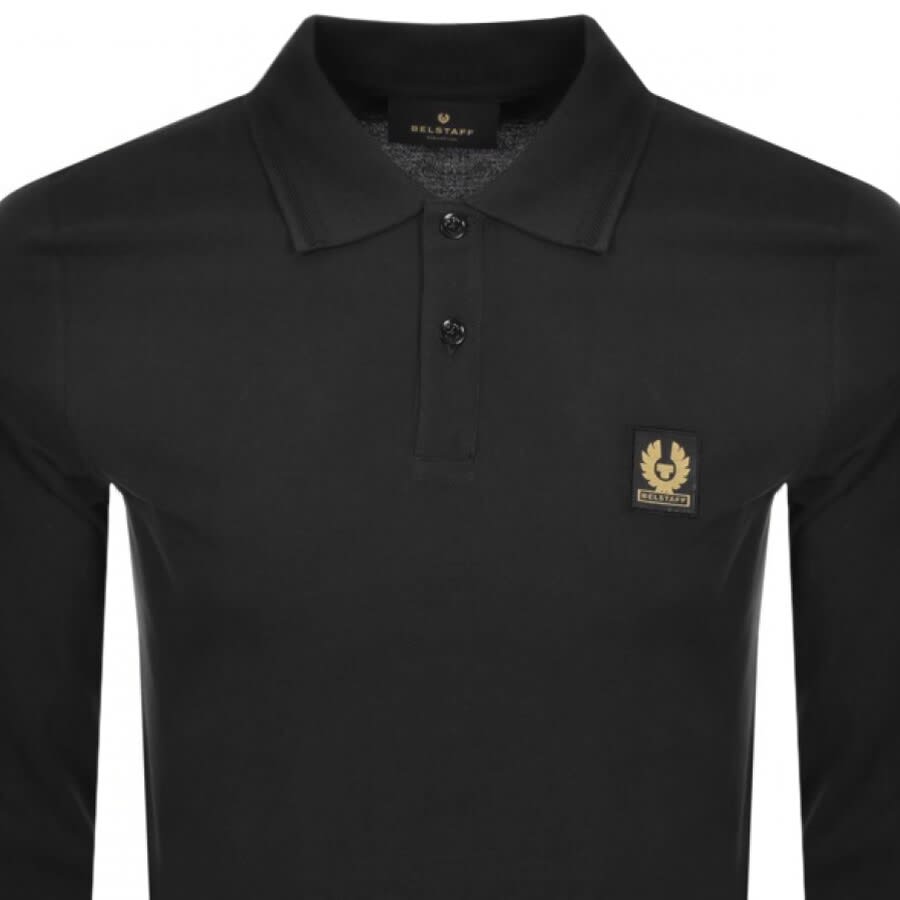 Alternative Image for ProductBelstaff Long Sleeve Logo Polo T Shirt Black2