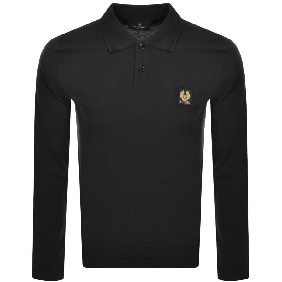 Alternative Image for ProductBelstaff Long Sleeve Logo Polo T Shirt Black1