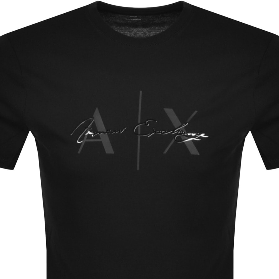 Alternative Image for ProductArmani Exchange Crew Neck Logo T Shirt Black2