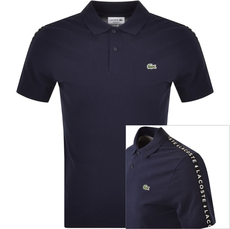 Alternative Image for ProductLacoste Taped Logo Polo T Shirt Navy1