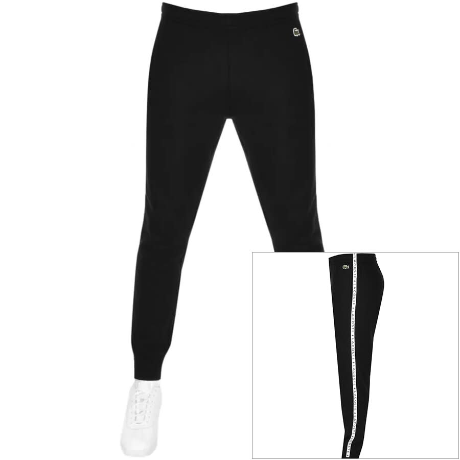 Alternative Image for ProductLacoste Taped Jogging Bottoms Black1