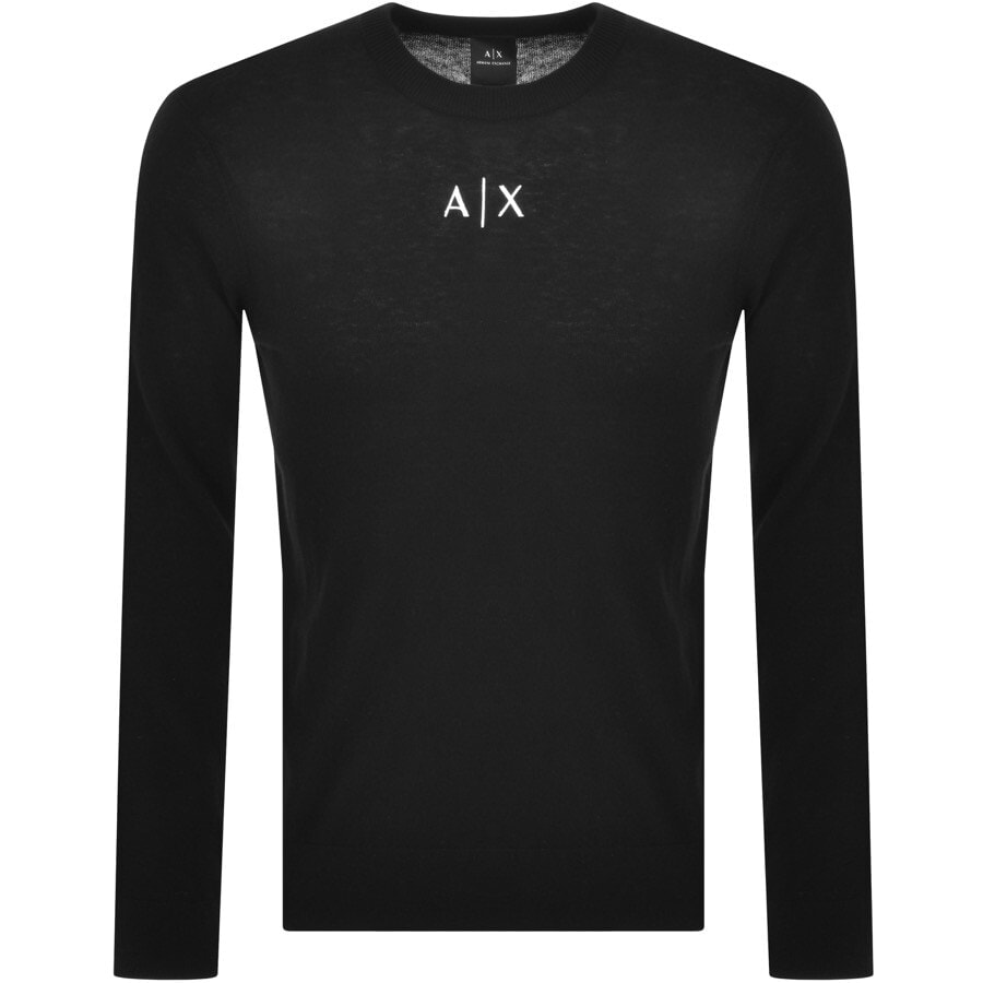 Alternative Image for ProductArmani Exchange Crew Neck Knit Jumper Black1