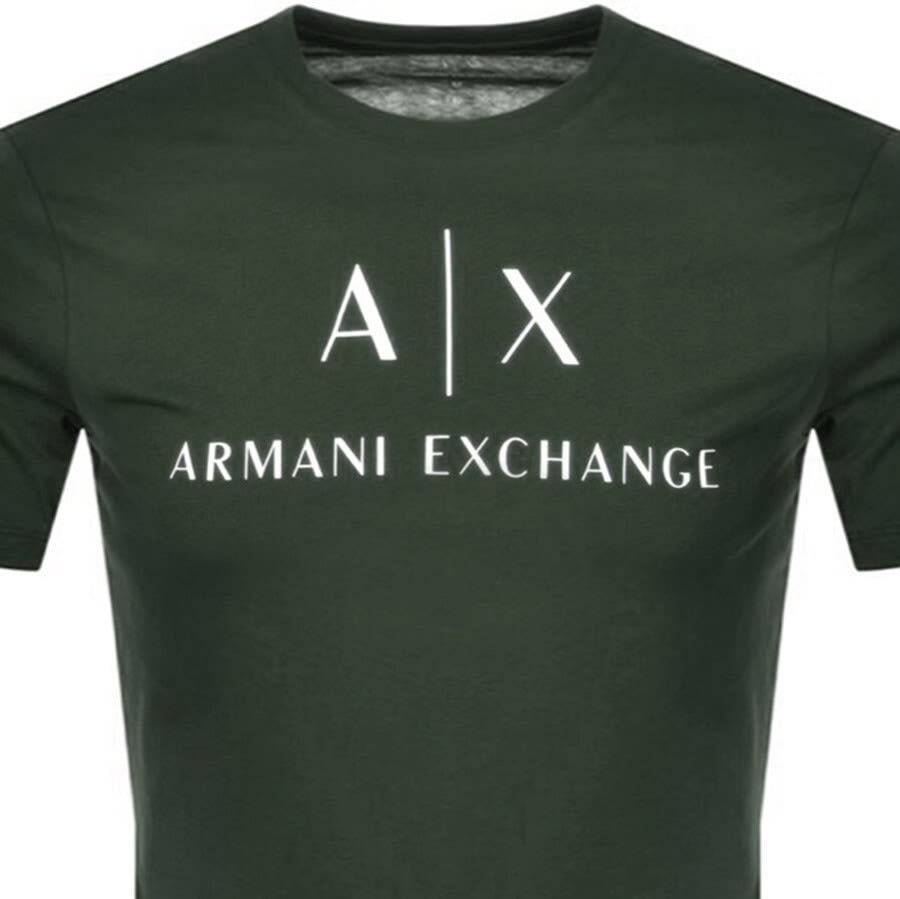 Alternative Image for ProductArmani Exchange Crew Neck Logo T Shirt Green2