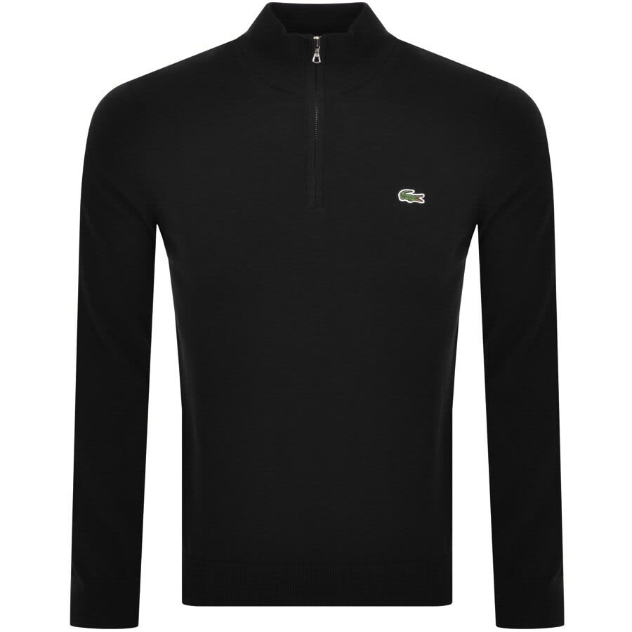 Alternative Image for ProductLacoste Half Zip Logo Knit Jumper Black1