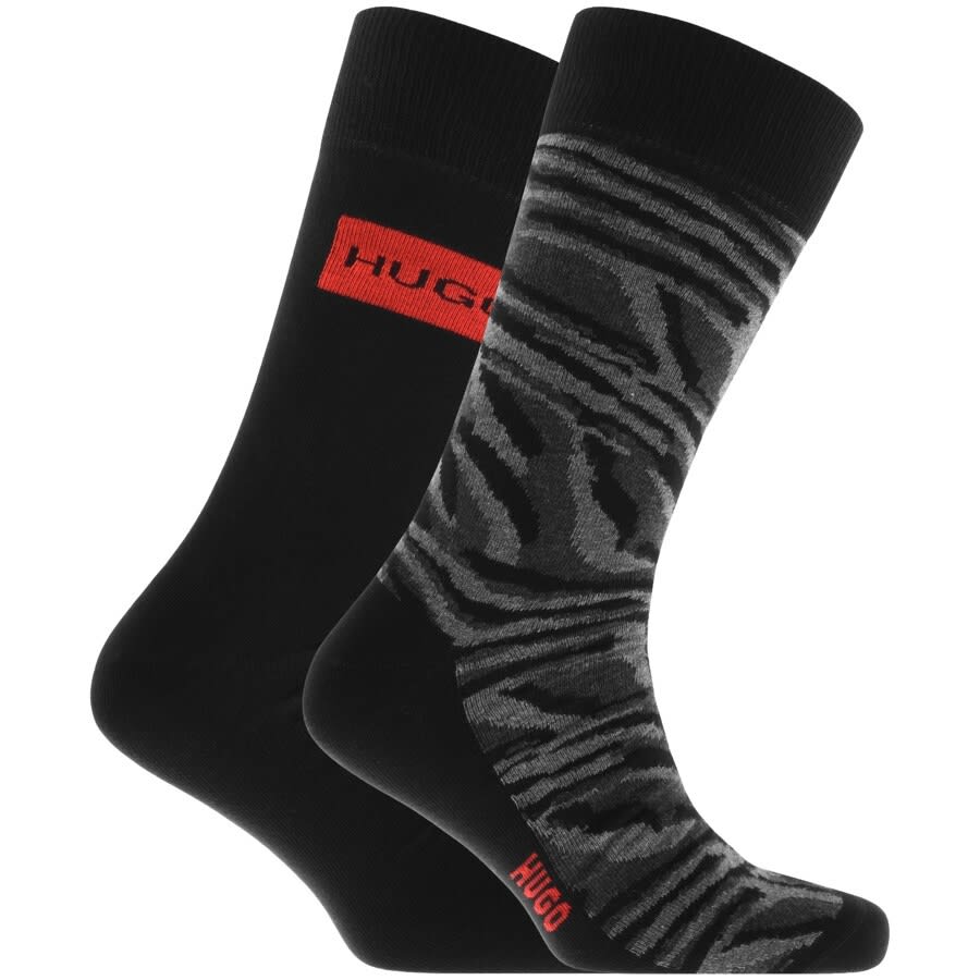Alternative Image for ProductHUGO 2 Pack Logo Socks Black1