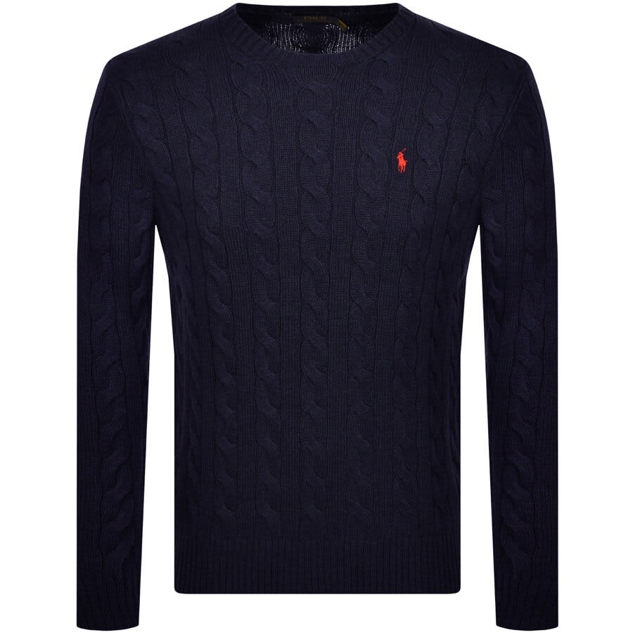 Alternative Image for ProductRalph Lauren Driver Crew Neck Knit Jumper Navy1