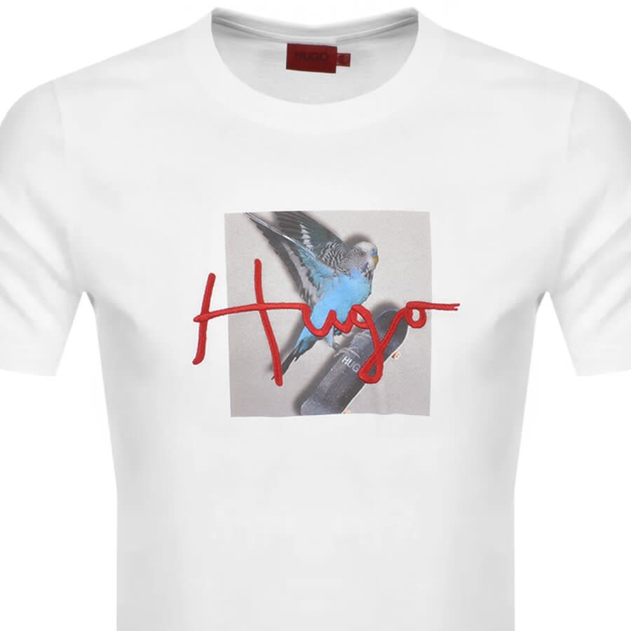 Alternative Image for ProductHUGO Dudgie Print Crew Neck T Shirt White2