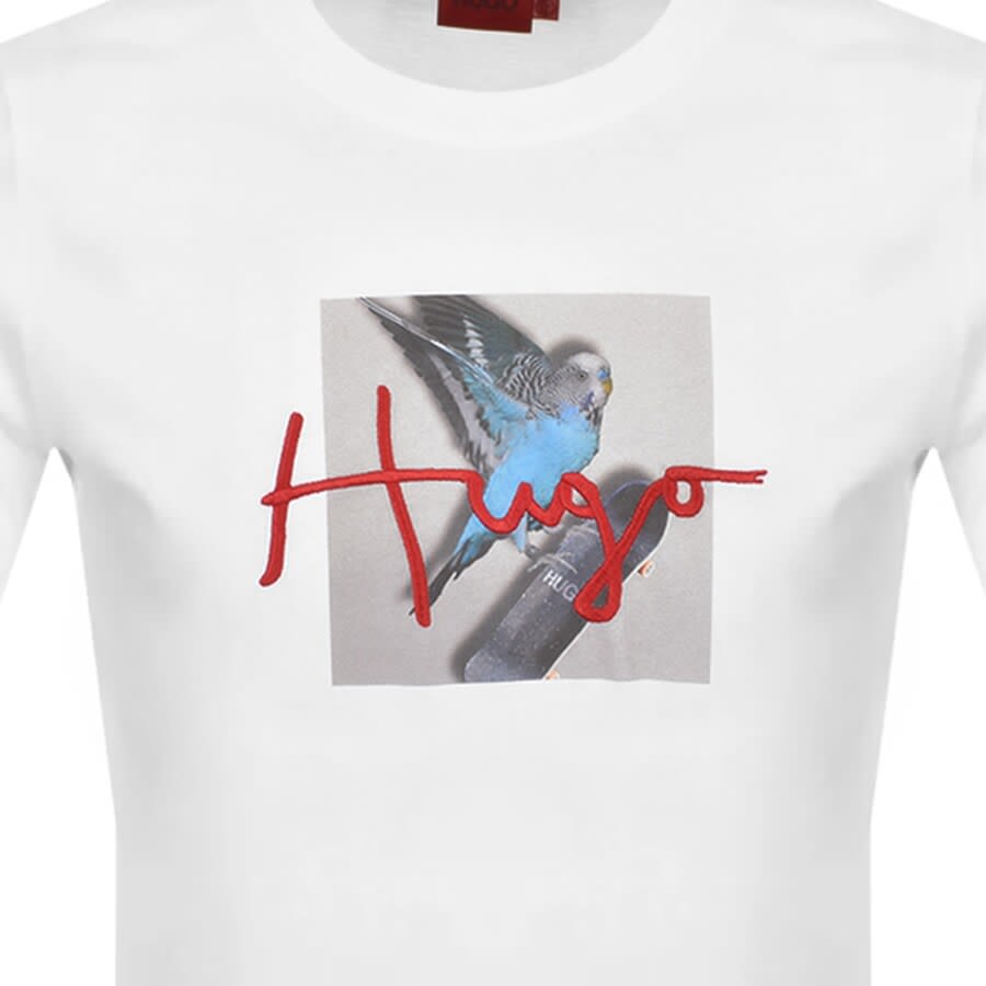 Alternative Image for ProductHUGO Dudgie Print Crew Neck T Shirt White3