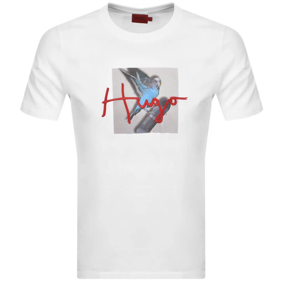 Alternative Image for ProductHUGO Dudgie Print Crew Neck T Shirt White1