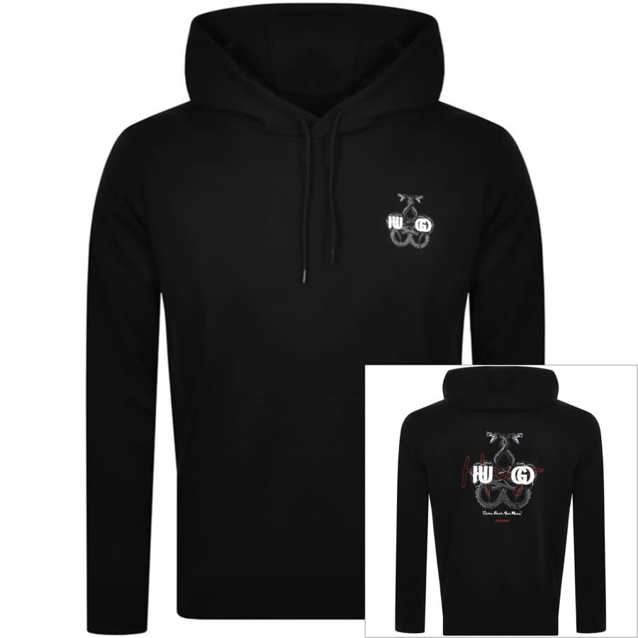 Alternative Image for ProductHUGO Derpiente Pullover Hoodie Black1