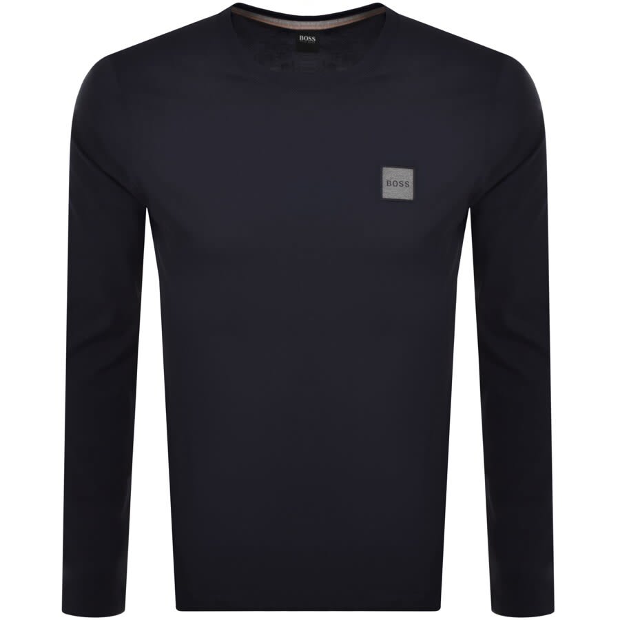 Alternative Image for ProductBOSS Long Sleeved Tacks T Shirt Navy1