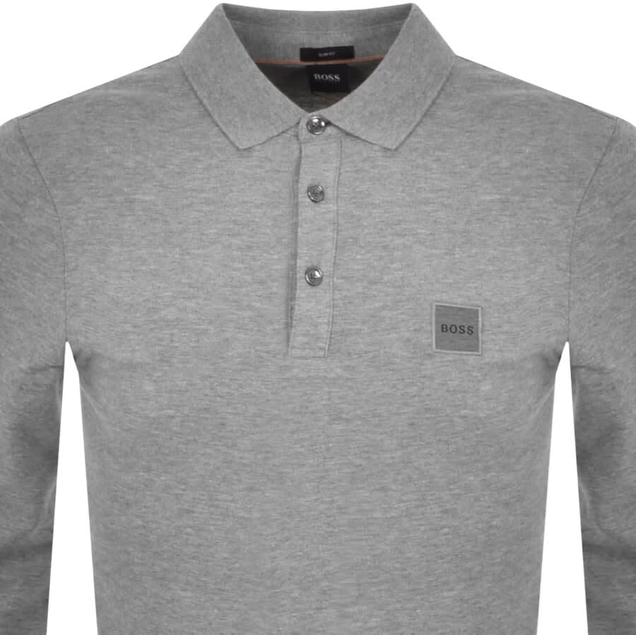 Alternative Image for ProductBOSS Long Sleeved Polo T Shirt Grey2