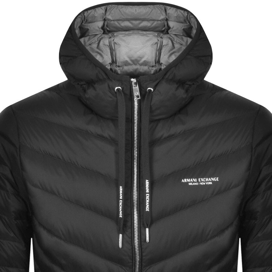 Armani Exchange Hooded Down Jacket Black | Mainline Menswear
