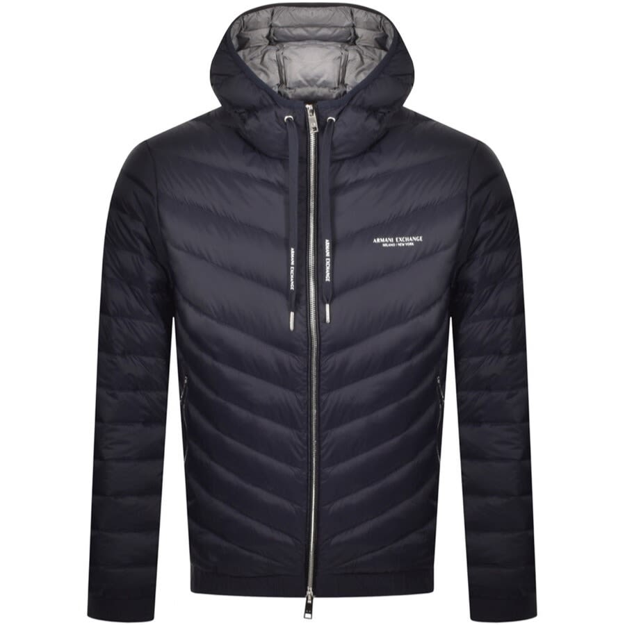 Quilted puffer jacket with all-over jacquard eagle | EMPORIO ARMANI Man