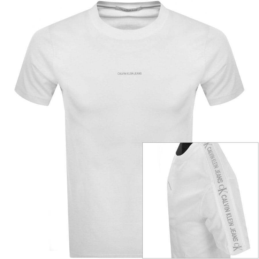 Alternative Image for ProductCalvin Klein Jeans Jacquard T Shirt White1