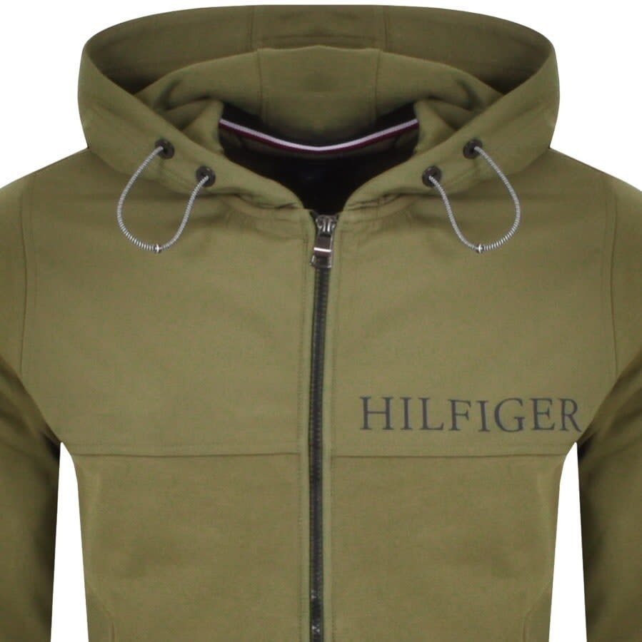 Alternative Image for ProductTommy Hilfiger Mix Media Full Zip Hoodie Green2