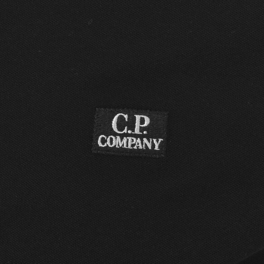 CP Company Long Sleeve Logo Polo T Shirt Black | Mainline Menswear