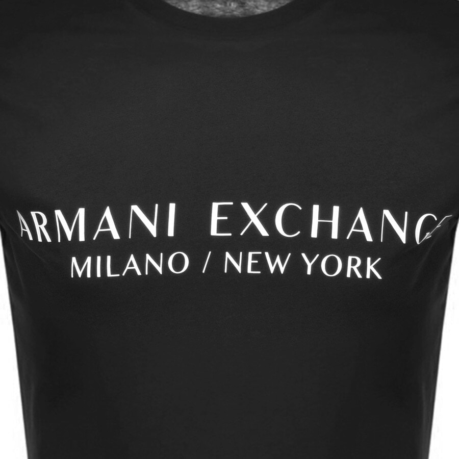 Alternative Image for ProductArmani Exchange Crew Neck Logo T Shirt Black3