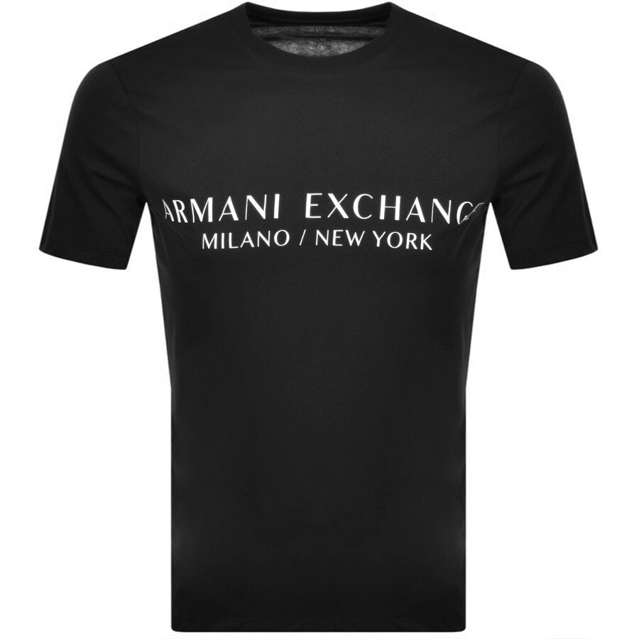 Alternative Image for ProductArmani Exchange Crew Neck Logo T Shirt Black1