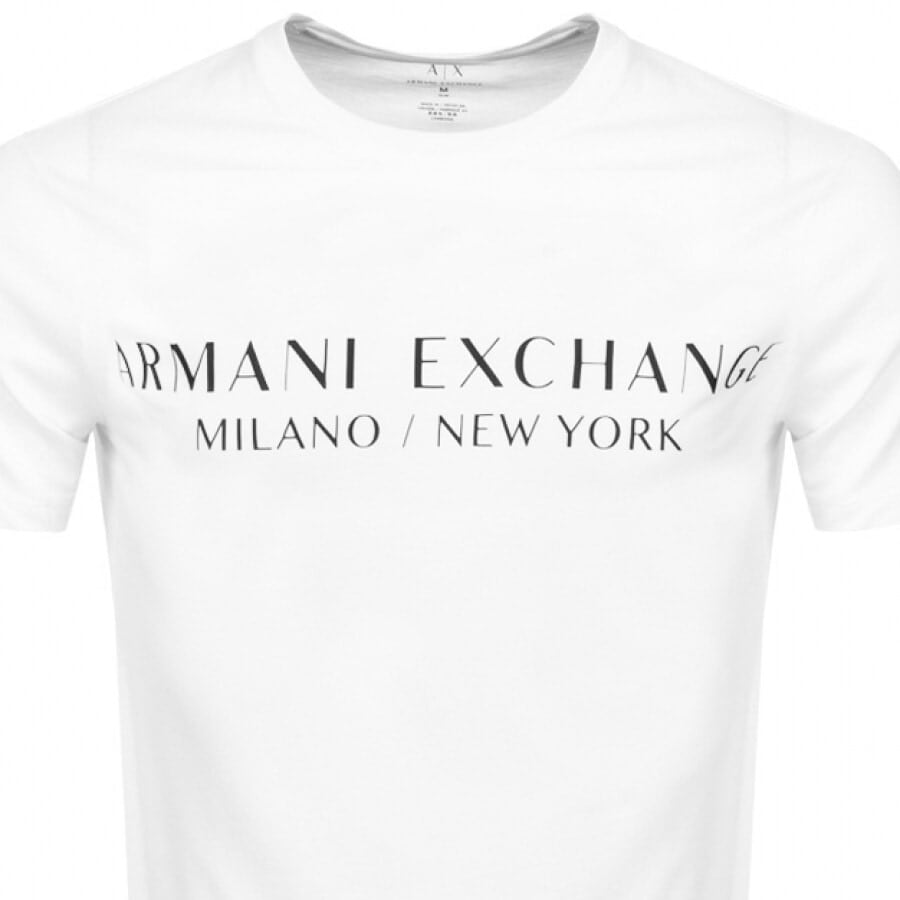 Alternative Image for ProductArmani Exchange Slim Crew Neck Logo T Shirt White2