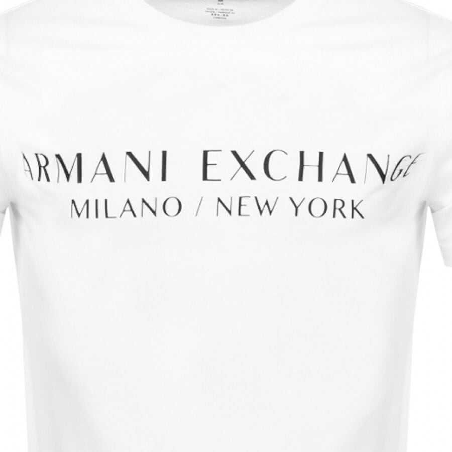 Alternative Image for ProductArmani Exchange Slim Crew Neck Logo T Shirt White3