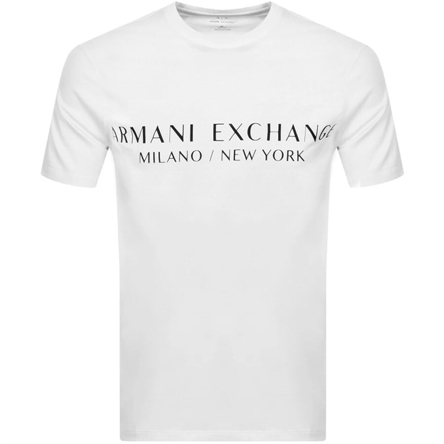 Alternative Image for ProductArmani Exchange Slim Crew Neck Logo T Shirt White1