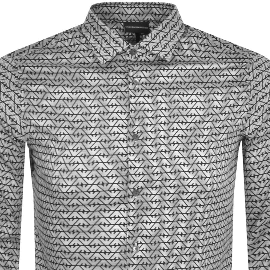 Alternative Image for ProductEmporio Armani Logo Long Sleeve Shirt Black2