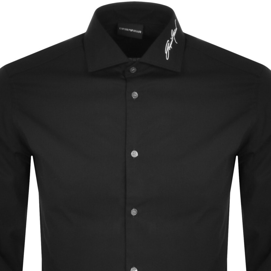 Alternative Image for ProductEmporio Armani Logo Long Sleeve Shirt Black2