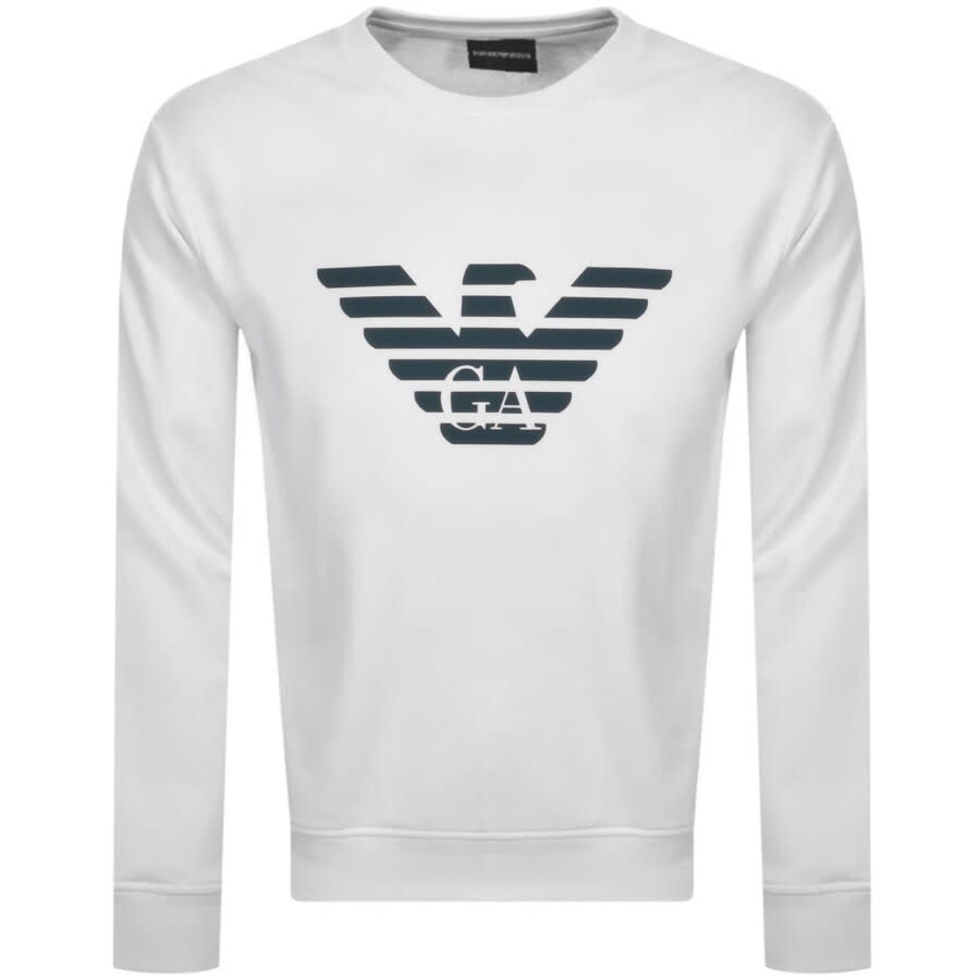 Alternative Image for ProductEmporio Armani Crew Neck Logo Sweatshirt White1