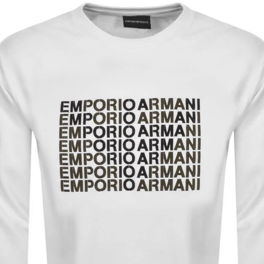 Alternative Image for ProductEmporio Armani Crew Neck Logo Sweatshirt White2