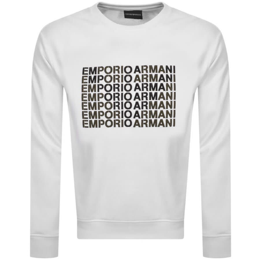 Alternative Image for ProductEmporio Armani Crew Neck Logo Sweatshirt White1