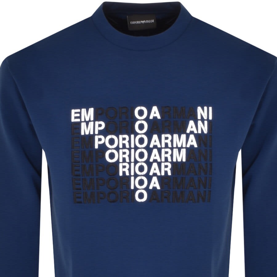 Alternative Image for ProductEmporio Armani Crew Neck Logo Sweatshirt Blue2