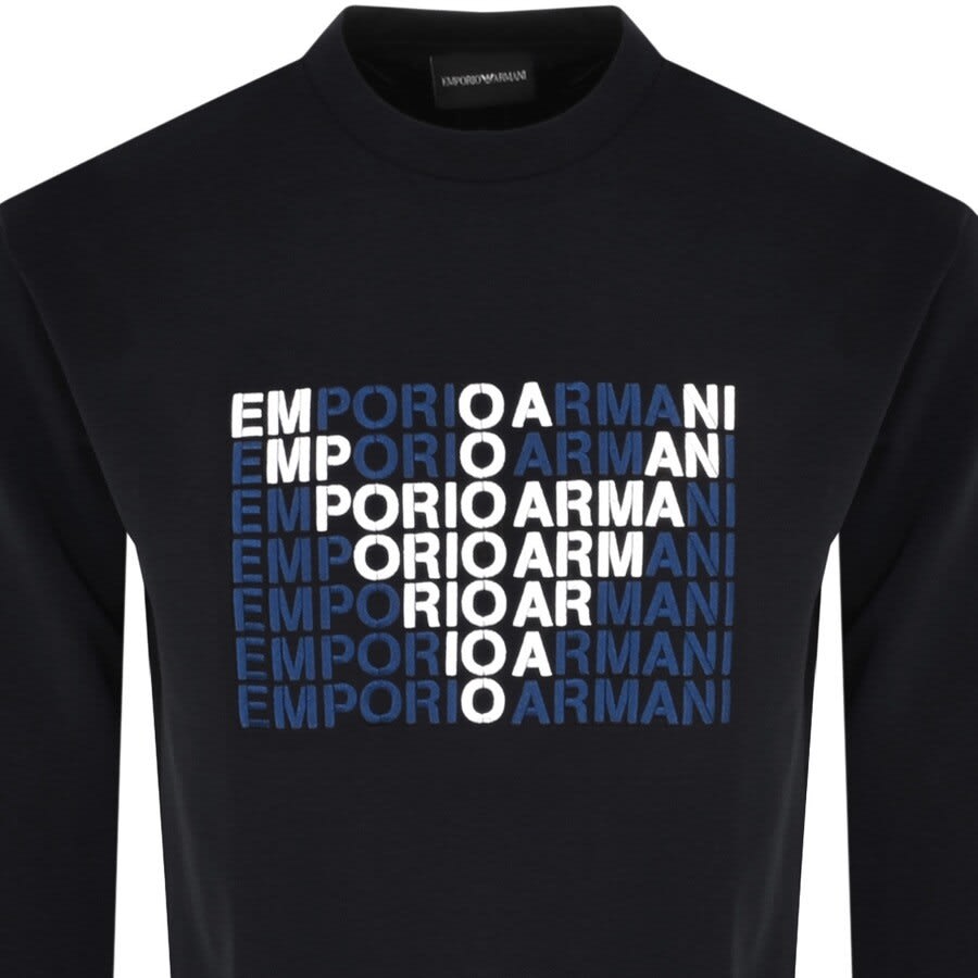 Alternative Image for ProductEmporio Armani Crew Neck Logo Sweatshirt Black2