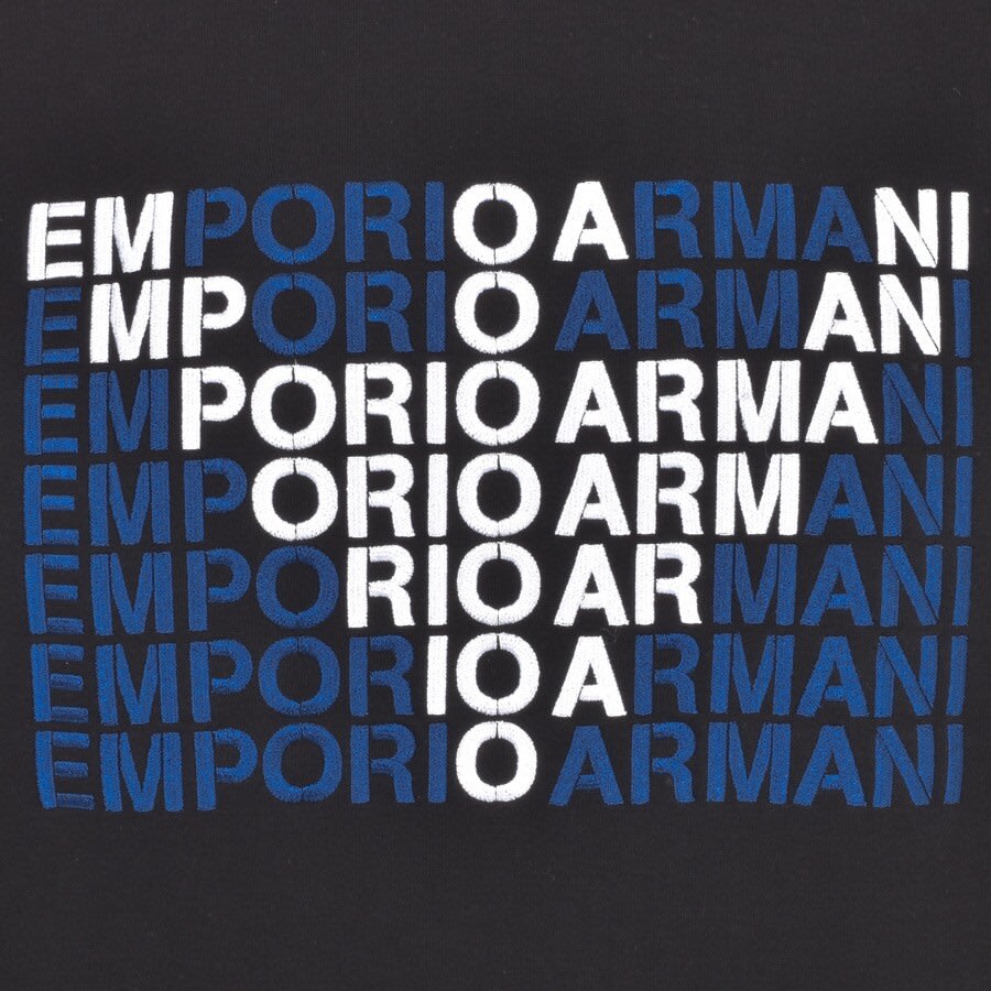 Alternative Image for ProductEmporio Armani Crew Neck Logo Sweatshirt Black3
