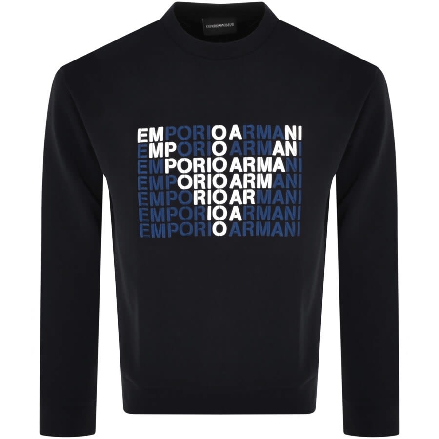 Alternative Image for ProductEmporio Armani Crew Neck Logo Sweatshirt Black1