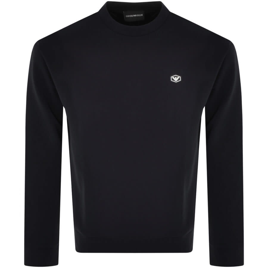Alternative Image for ProductEmporio Armani Crew Neck Logo Sweatshirt Navy1