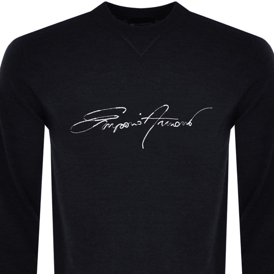Alternative Image for ProductEmporio Armani Logo Knit Jumper Navy2